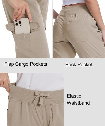 Pdbokew Women's Capri Pants with 6 Pockets Cargo Hiking Pants Lightweight Summer Casual Capris for Outdoor Travel in Saudi Arabia