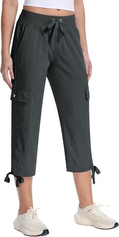 Pdbokew Women's Capri Pants with 6 Pockets Cargo Hiking Pants Lightweight Summer Casual Capris for Outdoor Travel in Saudi Arabia