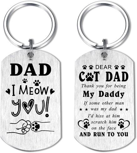 Laluminter Cat Gifts - Best Cat Dad Keychain - I Meow You Dad Father's Day & in Kuwait