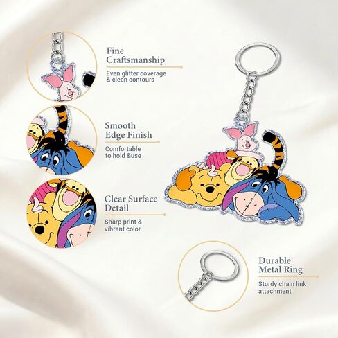 Pooh Bear Keychain, Funny Pooh Bear Gifts for Nurse Teacher, Friendship Gifts for Besties Coworkers, Cute Keychain for Bag Purse Keys in Kuwait