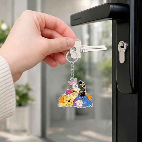 Pooh Bear Keychain, Funny Pooh Bear Gifts for Nurse Teacher, Friendship Gifts for Besties Coworkers, Cute Keychain for Bag Purse Keys in Kuwait