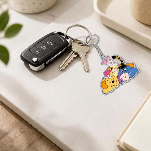 Pooh Bear Keychain, Funny Pooh Bear Gifts for Nurse Teacher, Friendship Gifts for Besties Coworkers, Cute Keychain for Bag Purse Keys in Kuwait