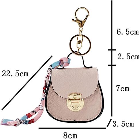 Mini Backpack Keychain for Women, Small Change Pouch Coin Purse Twist-lock with Key Headset Bag in Kuwait