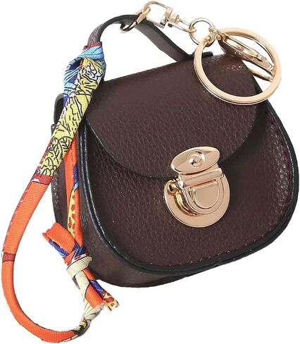 Mini Backpack Keychain for Women, Small Change Pouch Coin Purse Twist-lock with Key Headset Bag in Kuwait