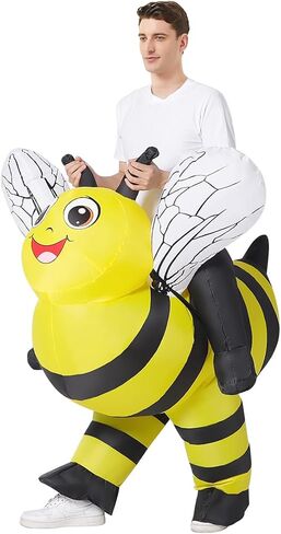 GOOSH Inflatables Bumble Bee Costume for Adults Halloween Costume Men Women Funny Insects Outfit Blow up Costume,Lightweight&Flexible for Halloween Fancy Dress Party Cosplay,Parades,Carnival in Kuwait