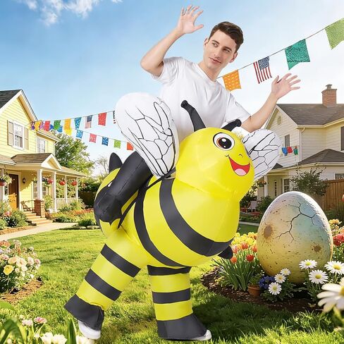 GOOSH Inflatables Bumble Bee Costume for Adults Halloween Costume Men Women Funny Insects Outfit Blow up Costume,Lightweight&Flexible for Halloween Fancy Dress Party Cosplay,Parades,Carnival in Kuwait
