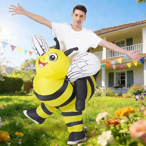 GOOSH Inflatables Bumble Bee Costume for Adults Halloween Costume Men Women Funny Insects Outfit Blow up Costume,Lightweight&Flexible for Halloween Fancy Dress Party Cosplay,Parades,Carnival in Kuwait