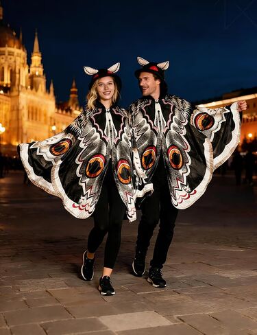 Loose - fitting Moth Crow Bat Hooded Costume Women, Hallowee Cosplay Costumes Adults in Saudi Arabia