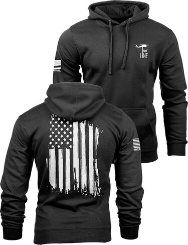 Nine Line American Flag Hoodie for Men, USA Made Patriotic Freedom Sweatshirt, Veteran Owned Apparel, USA Flag Hoodie in Saudi Arabia