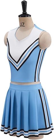 Olivia Cosplay Cheerleading Uniform Blue Tops Skirt Cheer Outfits Women Halloween Costume in Saudi Arabia