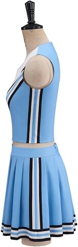 Olivia Cosplay Cheerleading Uniform Blue Tops Skirt Cheer Outfits Women Halloween Costume in Saudi Arabia
