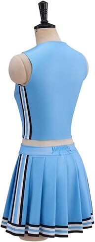 Olivia Cosplay Cheerleading Uniform Blue Tops Skirt Cheer Outfits Women Halloween Costume in Saudi Arabia