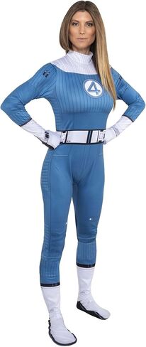 Invisible Woman Superhero Costume | Adult Full Body Outfit with Attached Gloves and Enclosed Feet in Kuwait