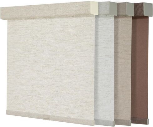 Tonature Light Filtering Roller Blinds & Shades Cordless Blinds for Windows with Natural Woven Fabric, UV Protection Thermal Insulated Door Blinds, Easy to Install, 92" W x 60" H, Beige in Saudi Arabia