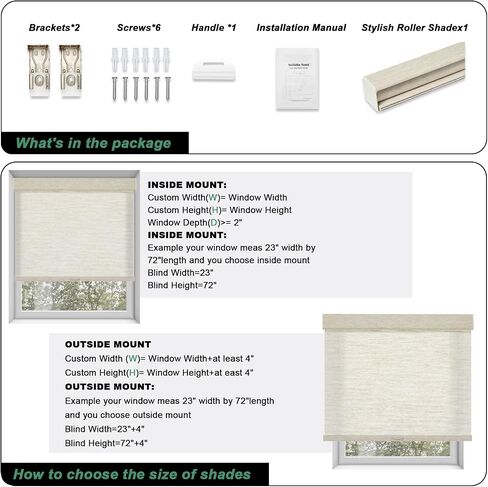 Tonature Light Filtering Roller Blinds & Shades Cordless Blinds for Windows with Natural Woven Fabric, UV Protection Thermal Insulated Door Blinds, Easy to Install, 92" W x 60" H, Beige in Saudi Arabia