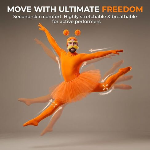 Orange Costume Yellow Mustache and Eyebrows Ballet Tutu Skirt Costume Set for Cosplay Halloween Christmas in Saudi Arabia