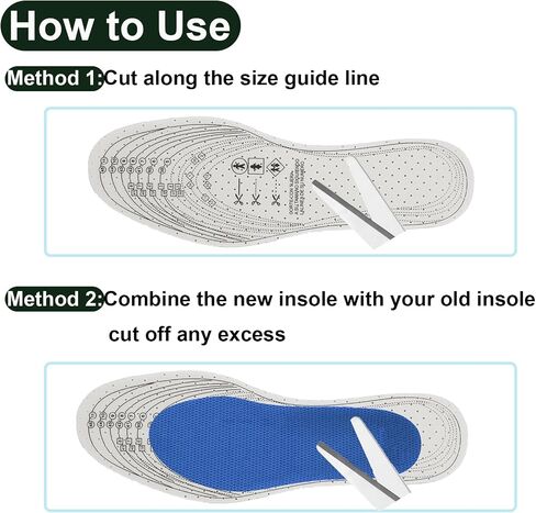 8 Pairs Unisex Cushioning Shoe Insoles, Latex Foam Breathable Perforated Inserts, Comfort Replacement Insoles for Walking, Men 5-11 Women 2-8 in Saudi Arabia