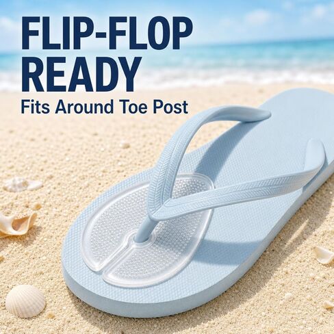 2 Pairs Transparent Self-Adhesive Silicone Gel Thong Sandal Forefoot Insoles Flip Flops Slippers Cushion Inserts Grip Pads Non Slip Pain Relief for Toe Posts Protectors for Women and Men in Saudi Arabia