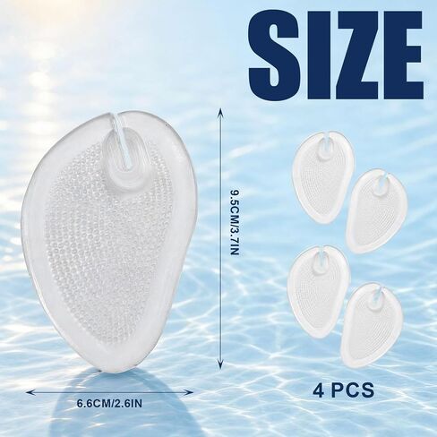 2 Pairs Transparent Self-Adhesive Silicone Gel Thong Sandal Forefoot Insoles Flip Flops Slippers Cushion Inserts Grip Pads Non Slip Pain Relief for Toe Posts Protectors for Women and Men in Saudi Arabia