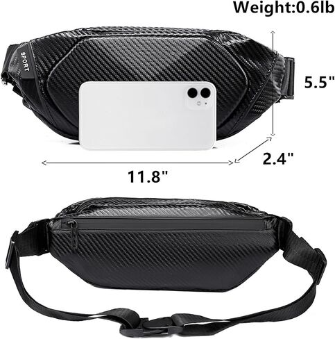 O-TBOST Carbon Fiber Crossbody Bag for Men Small Waist Fanny Pack for Travel Cycling in Saudi Arabia