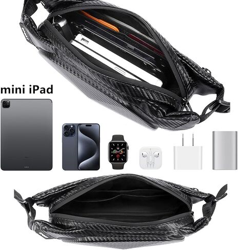 O-TBOST Carbon Fiber Crossbody Bag for Men Small Waist Fanny Pack for Travel Cycling in Saudi Arabia