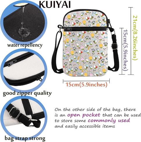 Porch Goose Lovers Crossbody Bag Cartoon Duck Meme Gift Silly Geese Gift Sorry I Can’t I Have To Dress My Pouch Goose Bag in Kuwait