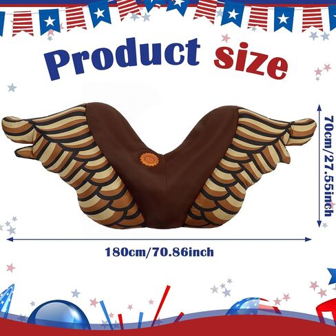 Lewtemi 4th of July Inflatable Wing USA Eagle Costume for Adult 250th Patriotic Blow up Outfit for America Independence Day in Kuwait