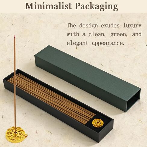 Agarwood Incense Sticks, Natural Incense Sticks Approx. 120 Sticks (30g) with Brass Holder, Chinese Incense for Yoga, Zen Meditation and Relaxation, Elegant Gift in Kuwait