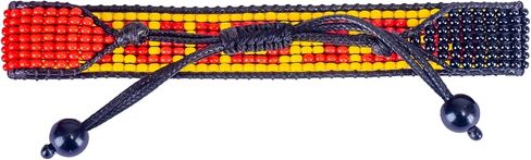 FAHARI Belgium Beaded Flag Bracelet, Handmade Adjustable String Bracelet, Patriotic Gift for Soccer Fans, Black Yellow Red in Kuwait