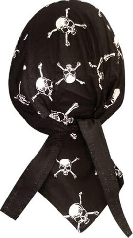 Capsmith Danbanna Deluxe Black White Skull Crossbones Pirate SwashbucklerBandana Headwrap Headscarf Adjustable Cap Hat Cloth Sweatband in Saudi Arabia