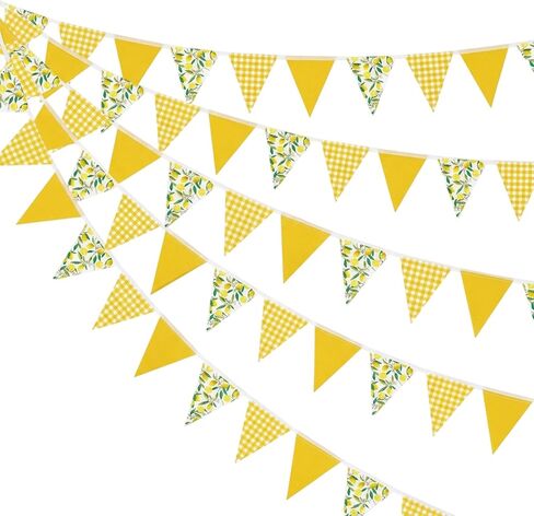 3pcs Lemonade Party Decorations, Lemon Themed Party Decor, Lemonade Banner for Summer Celebrations, Lemon Yellow Check Triangle Bunting Banners for Wedding Birthday Bridal Shower in Saudi Arabia