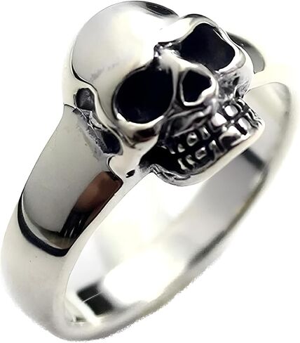 COSUMOSU 925 Sterling Silver Skull Ring – Punk Biker Gothic Statement Ring for Men and Women, Unisex Heavy Metal Jewelry in Kuwait