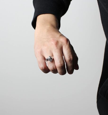 COSUMOSU 925 Sterling Silver Skull Ring – Punk Biker Gothic Statement Ring for Men and Women, Unisex Heavy Metal Jewelry in Kuwait