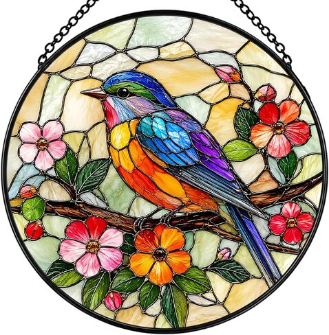 Hummingbird Suncatcher Stained Glass Window Hanging Decor, Sun Catcher Hummingbird Gifts for Mom Dad Grandma Grandpa Friend Birds Lovers, Christmas Anniversary Birthday Gifts for Women Men in Saudi Arabia