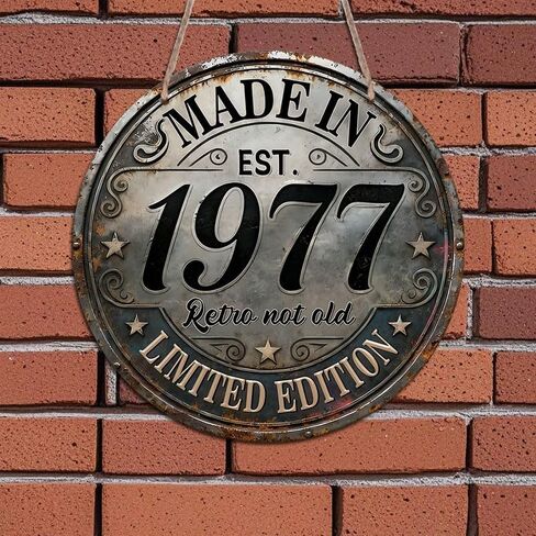 1967 Retro Collectible Sign – Classic Round Metal Design with Retro Not Old Motto – Pre-Drilled for Easy Hanging, Perfect for Vintage Decor Lovers in Kuwait