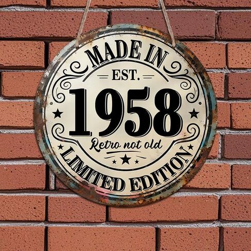 1967 Retro Collectible Sign – Classic Round Metal Design with Retro Not Old Motto – Pre-Drilled for Easy Hanging, Perfect for Vintage Decor Lovers in Kuwait
