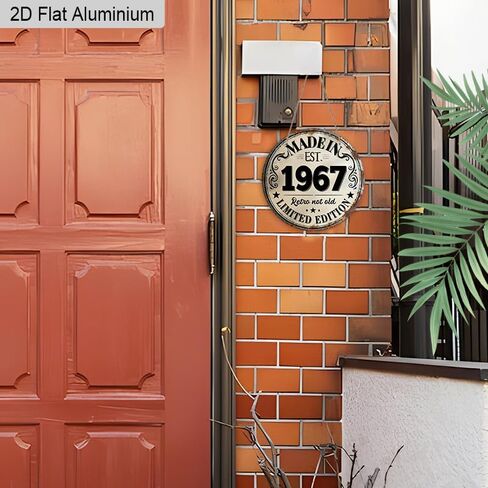 1967 Retro Collectible Sign – Classic Round Metal Design with Retro Not Old Motto – Pre-Drilled for Easy Hanging, Perfect for Vintage Decor Lovers in Kuwait