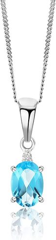 Orovi Gold Necklace for Women Pendant in 14K Yellow Gold 585/ White Gold 585 with Ruby/Sapphire/Emerald/Topaz Gemstone Pendant Necklace and 18K Gold Plated/ 925 Sterling Silver Chain Women's Jewelry in Saudi Arabia