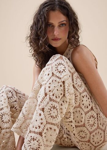 CALZEDONIA Woman's Crocheted Maxi Gilet in Kuwait
