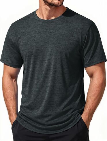 Magcomsen Men's Men Short Suge Sun Shirts Quick Dry Dry Thirts Therts Heaking Running Gyut Gym Rash Guard in Kuwait