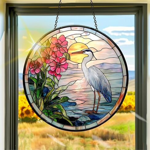 Colorful Acrylic Suncatcher, Sun Catchers Ocean Sun Hanging Window Decoration, Rainbow Maker Wall Art, for Room Bedroom Balcony Indoor Outdoor Garden Christmas Ornaments Decor 7.8x7.8 Inch hh67 in Kuwait