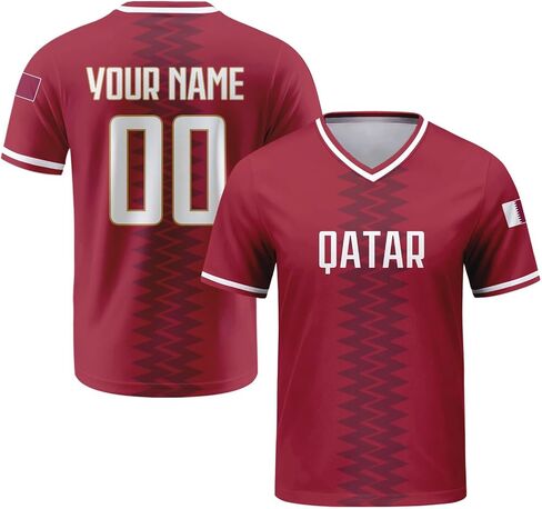 Custom Soccer Jersey for Men & Women, Jersey Custom with Country Name&Flag Pattern, Football Shirt Gift for Fans in Saudi Arabia