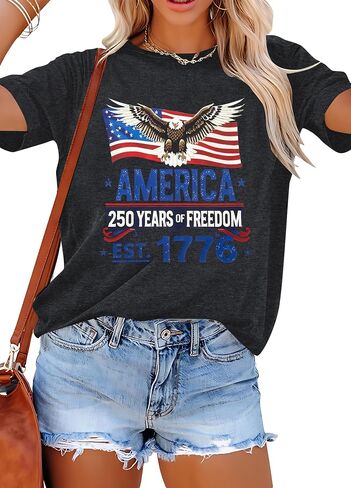 250 Anniversary USA Shirt for Women 1776-2026 250th Birthday T-Shirt 4th of July Tops Independence Day Shirts in Saudi Arabia