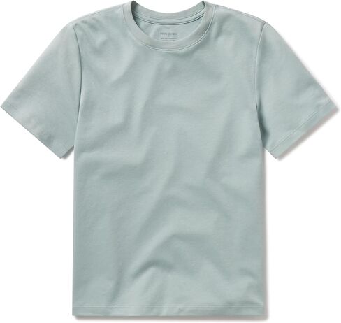 MON CHOU Women’s 100% Organic Pima Cotton T-Shirt Buttery Soft Midweight Not See-Through Pre-Washed Relaxed Fit Crew Neck Tee in Saudi Arabia