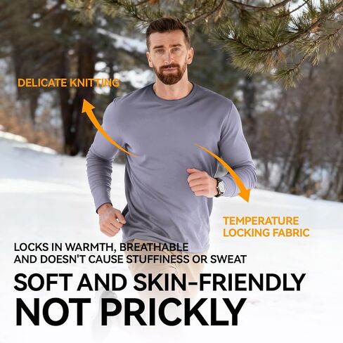 Men’s 100% Merino Wool Base Layer Top – 15.5 Micron Ultrafine, 180g Lightweight Long Sleeve Shirt in Saudi Arabia