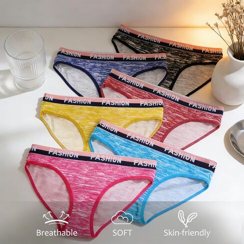 Cotton Underwear for Women Cheeky High Cut Breathable Stretch Sexy Ladies Hipster Bikini Panties Pack S-2XL in Saudi Arabia