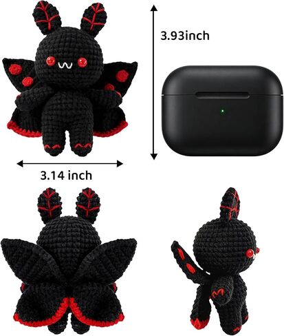Mothman Keychain Crochet Handmade, Mothman Gifts Cryptid Creepy Cute Crochet for Backpack Bag, Adults in Saudi Arabia