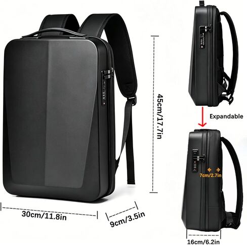 Anti Theft Backpack USB Bag for Men Hardshell Laptop Pack Trip Men's Travel Backpack Password Lock Bookbag (black) in Saudi Arabia