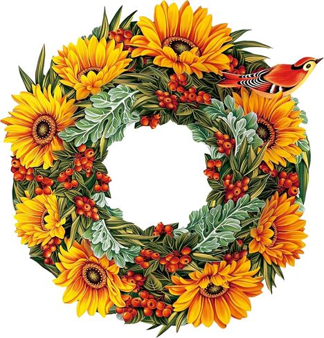 Freshcut Paper Pop Up Cards, Sunflower Paper Wreath, 15 Inch Life Sized Forever Flower Wreath 3D Popup Greeting Cards, Birthday Card, Get Well Gifts, Blank Notecard & Envelope in Saudi Arabia