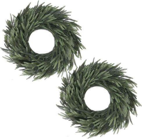 26" Norfolk Pine Christmas Wreath for Front Door, Large Indoor Outdoor Green Real Touch Artificial Wreath for Window Wall Farmhouse Hanging Xmas Decorations (Norfolk Wreath, 1 Pack) in Saudi Arabia